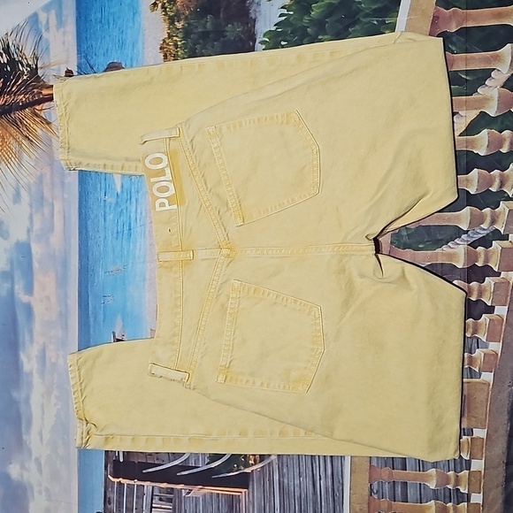 Polo Ralph Lauren Callen High Rise Slim Banana Yellow Jeans Size 27 - Picture 9 of 11